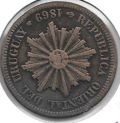 Monedas - America - Uruguay - 12 - 1869 - 2 ctm - Click en la imagen para cerrar