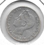 Monedas - EspaÃ±a - Alfonso XIII ( 17-V-1886/14-IV) - 44 - 1900*0 - 50 ct - Plata - Click en la imagen para cerrar