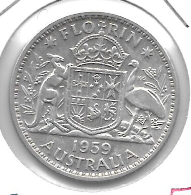 Monedas - Oceania - Australia - 60 - 1959 - florin - plata - Click en la imagen para cerrar