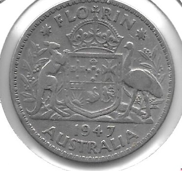 Monedas - Oceania - Australia - 40a - 1947 - florin - Click en la imagen para cerrar