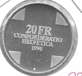 Monedas - Europa - Suiza - 76 - 1996 - 20 francos - plata - Click en la imagen para cerrar