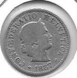 Monedas - Europa - Suiza - 26 - 1887 - 5 rapper