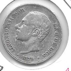 Monedas - EspaÃ±a - Alfonso XII (29-XII-1874/28-XI) - 91 - 1879*18*79 - 2 pesetas - plata - Click en la imagen para cerrar