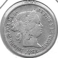 Monedas - EspaÃ±a - Isabel II (1833 - 1868) - 428 - 1868 - 40 ct de escudo - Madrid - plata - Click en la imagen para cerrar