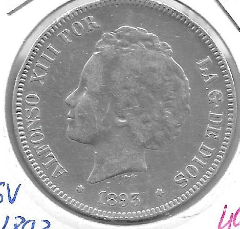 Monedas - EspaÃ±a - Alfonso XIII ( 17-V-1886/14-IV) - 149 - 1892 - PGV - 5 pesetas - plata - Click en la imagen para cerrar