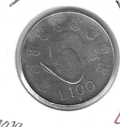 Monedas - Europa - San Marino - 95 - 1979 - 100 liras - Click en la imagen para cerrar