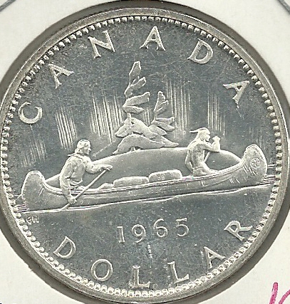 Monedas - America - Canada - 064.1 - Año 1965 - dollar - Click en la imagen para cerrar