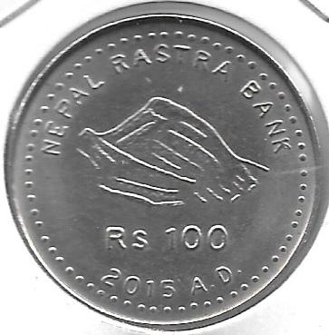 Monedas - Asia - Nepal - - 2015 - 100 Rupias - Click en la imagen para cerrar