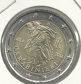 Monedas - Euros - 2€ - Italia - Año 2014 - Carabinieri - Click en la imagen para cerrar