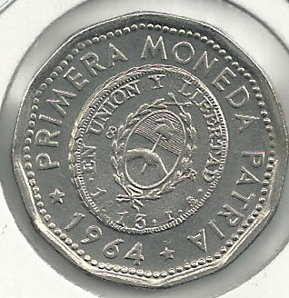 Monedas - America - Argentina - 061 - A - Año 1964 - 25 pesos - Click en la imagen para cerrar