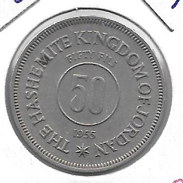 Monedas - Asia - Jordania - 11 - 1955 - 50 fils - Click en la imagen para cerrar