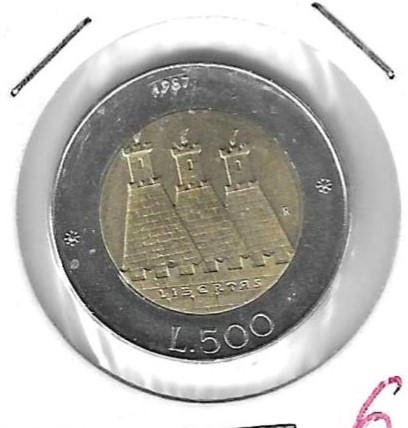 Monedas - Europa - San Marino - 209 - 1987 - 500 liras - Click en la imagen para cerrar