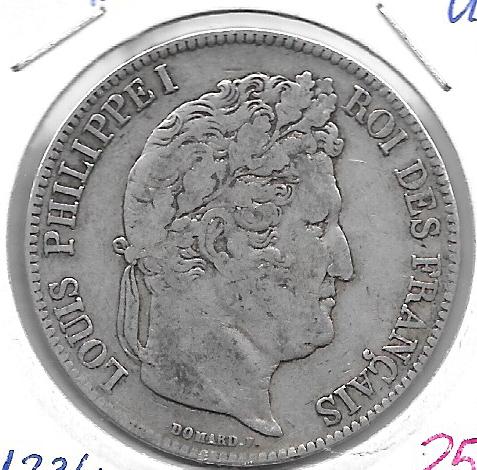 Monedas - Europa - Francia - 820.1 - 1834B - 5 francos - plata - Rouen - Click en la imagen para cerrar