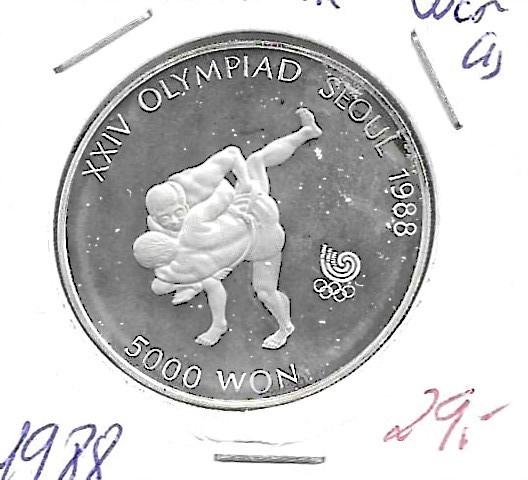 Monedas - Asia - Corea del Sur - 70 - 1988 - 5000 won - plata - Click en la imagen para cerrar