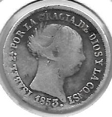 Monedas - EspaÃ±a - Isabel II (1833 - 1868) - 317 - 1853 - 2 Reales - Plata - Click en la imagen para cerrar