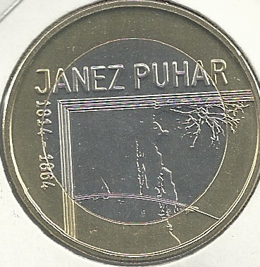 Monedas - Euros - 3€ - Eslovenia - Año 2014 - Janez Puhar - Click en la imagen para cerrar