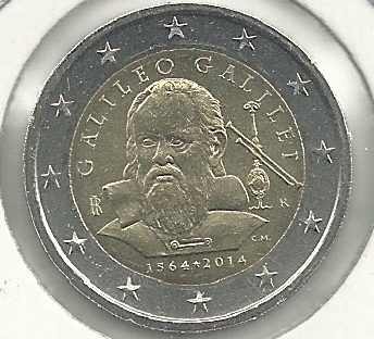 Monedas - Euros - 2€ - Italia - SC - Año 2014 - Galileo - Click en la imagen para cerrar