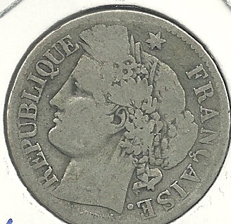 Monedas - Europa - Francia - 816.2 - Año 1871 K - 2 francos - Click en la imagen para cerrar