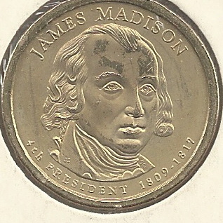 Monedas - America - Estados Unidos - 404 - Año 2007D - dollar - James Madison - Click en la imagen para cerrar