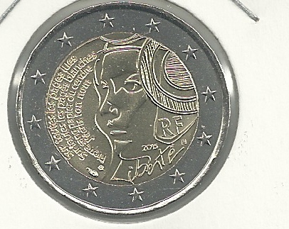 Monedas - Euros - 2€; - Francia - SC - Año 2015 - Mariana - Click en la imagen para cerrar