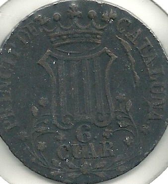 Monedas - España - Isabel II (1833 - 1868) - 208 - Año 1846 - Catalunya - 6 Quart - Click en la imagen para cerrar