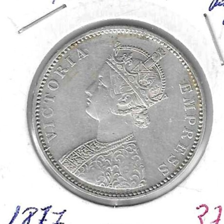 Monedas - Europa - Gran bretaÃ±a (India BritÃ¡nica) - 492 - 1877 - Rupia - plata - Click en la imagen para cerrar