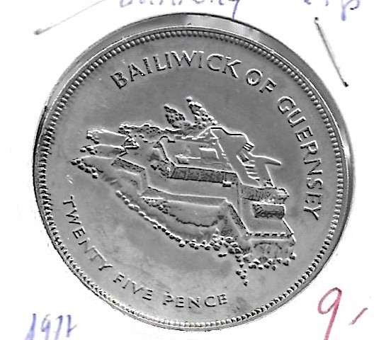 Monedas - Europa - Guernsey - 31 - 1977 - 25 pence - Click en la imagen para cerrar