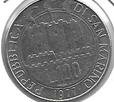 Monedas - Europa - San Marino - 69 - Año 1977 - 100 Liras - Click en la imagen para cerrar