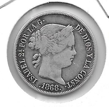 Monedas - EspaÃ±a - Isabel II (1833 - 1868) - 428 - 1868*18*68 - 40 ct escudo - plata - Madrid - Click en la imagen para cerrar