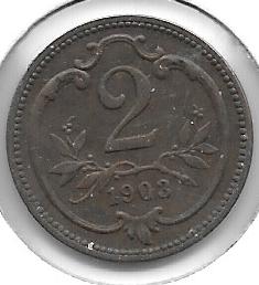 Monedas - Europa - Austria - 2801 - Año 1903 - 2 Heller - Click en la imagen para cerrar