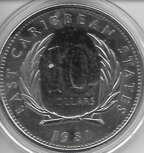 Monedas - Europa - Gran Bretaña (ter.caribe este) - 16 - Año 1981 - 10 Dólares - Click en la imagen para cerrar