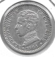 Monedas - EspaÃ±a - Alfonso XIII ( 17-V-1886/14-IV) - 45 - 1904 - 50 Centimos - Plata - Click en la imagen para cerrar