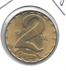 Monedas - Europa - Hungria - 591 - Año 1988 - 2 forint - Click en la imagen para cerrar