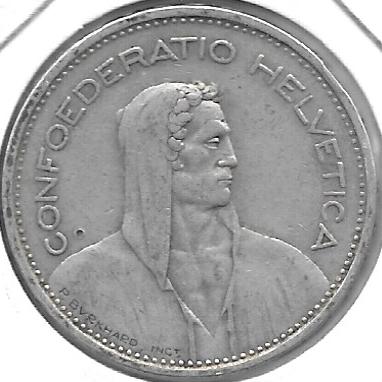 Monedas - Europa - Suiza - 40 - Año 1933 - 5 Francos - Click en la imagen para cerrar