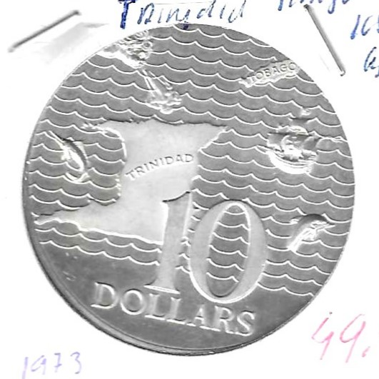 Monedas - America - Trinidad Tobago - 24a - 1973 - 10 dolares - plata - Click en la imagen para cerrar