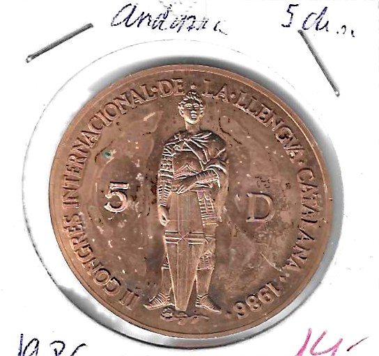 Monedas - Europa - Andorra - 29 - 1986 - 5 dolar - Click en la imagen para cerrar