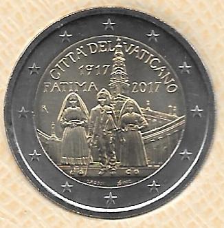 Monedas - Euros - 2€ - Vaticano - 2017 - Centenario de la aparición de Fátima - Click en la imagen para cerrar