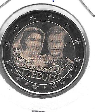 Monedas - Euros - 2€ - Luxemburgo - SC - 2021 - Duque Enrique y Duquesa Maria Teresa - Holograma - Click en la imagen para cerrar