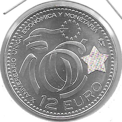 Monedas - Euros - 12€ - España - Año 2009 - X Aniverario Union Economica y Societaria - Click en la imagen para cerrar