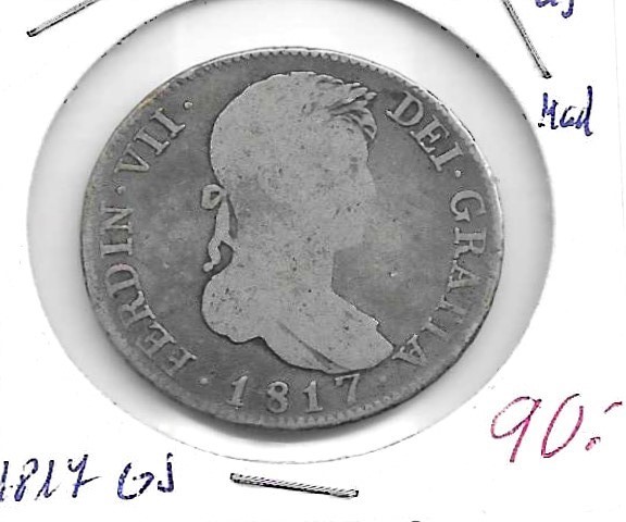 Monedas - EspaÃ±a - Fernando VII (1808 - 1833) - 1083 - 1817 - 4 reales - Madrid - plata - Click en la imagen para cerrar