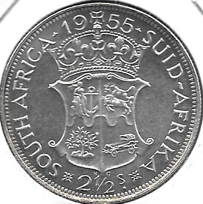 Monedas - Africa - Sudáfrica - 51 - - Año 1955 - 2 1/2 Shilling - Click en la imagen para cerrar