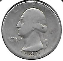 Monedas - America - Estados Unidos - 164 - Año 1941 - 1/4 Dollar - Click en la imagen para cerrar