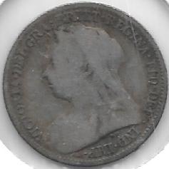 Monedas - Europa - Gran Bretaña - 779 - Año 1899 - 6 Penny - Click en la imagen para cerrar