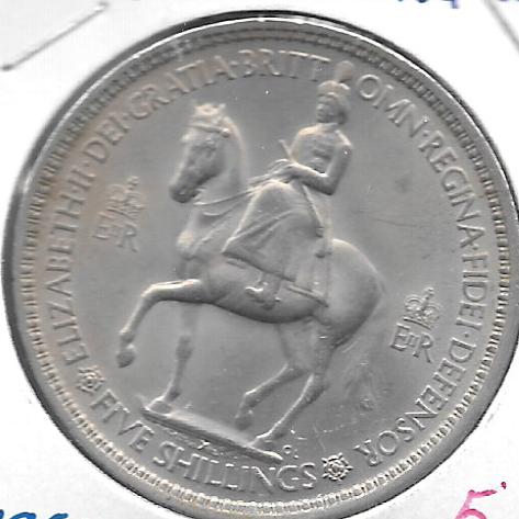 Monedas - Europa - Gran Bretaña - 894 - Año 1953 - Corona - Click en la imagen para cerrar