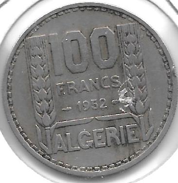 Monedas - Africa - Argelia - 93 - Año 1952 - 100 Francos - Click en la imagen para cerrar