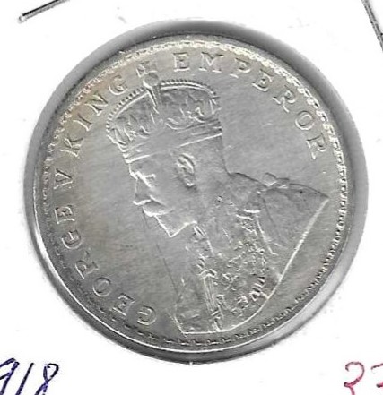 Monedas - Europa - Gran bretaÃ±a (India BritÃ¡nica) - 524 - 1918 - rupia - plata - Click en la imagen para cerrar