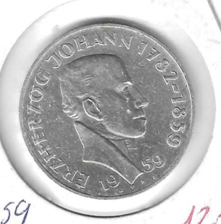 Monedas - Europa - Austria - 2887 - 1959 - 25 shilling - plata - Click en la imagen para cerrar