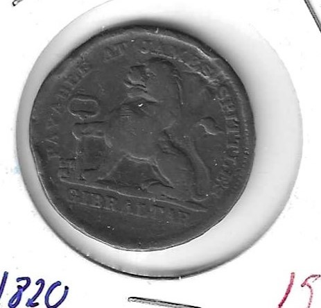 Monedas - Europa - Gibraltar - TN9 - 1820 - 2 quartos - Click en la imagen para cerrar