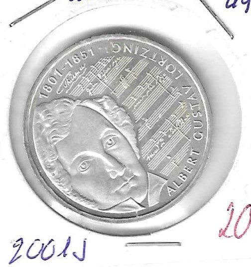 Monedas - Europa - Alemania - 205 - 2001J - 10 marcos - plata - Click en la imagen para cerrar