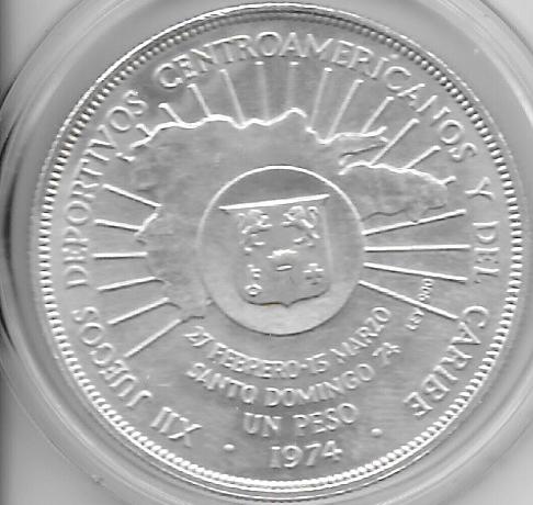 Monedas - America - Rep.Dominicana - 35 - 1974 - Peso - Plata - Click en la imagen para cerrar